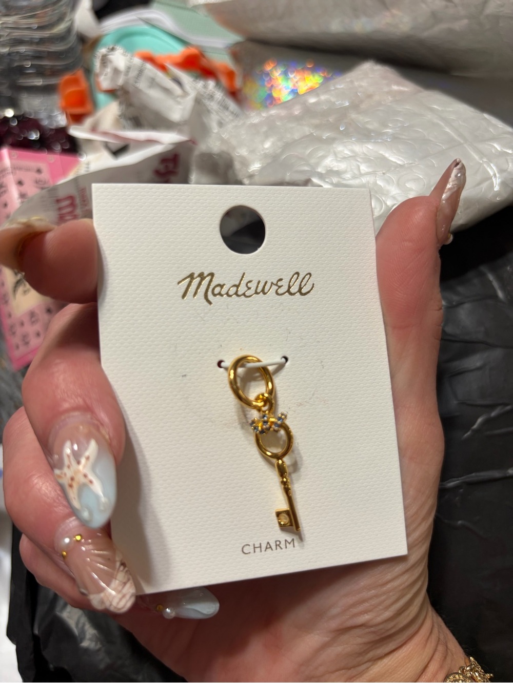 Madewell Gold Key Charm Pendant - Gold